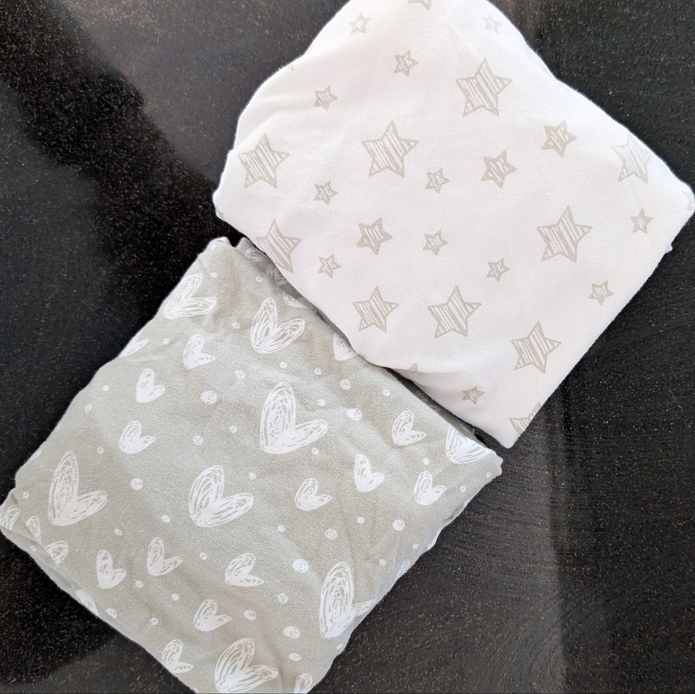 2 Pack of Biloban Crib Sheet 100% Jersey Cotton COMPATABLE WITH NESTIG MINI CRIB